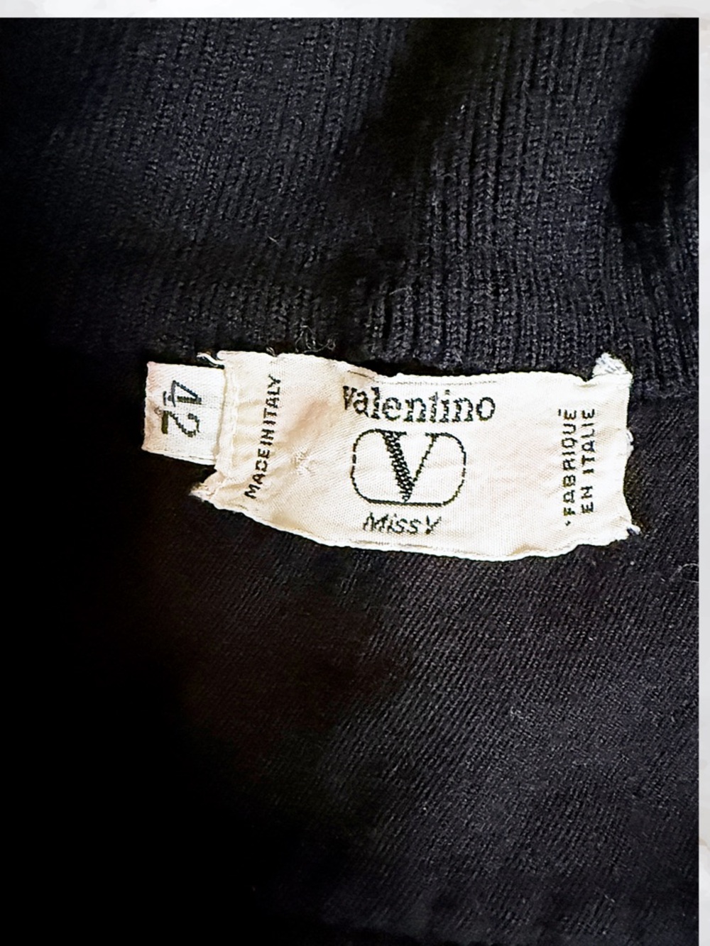 Vintage Valentino Miss V Black Military Zip-Front Mini Dress Black - Picture 5 of 5